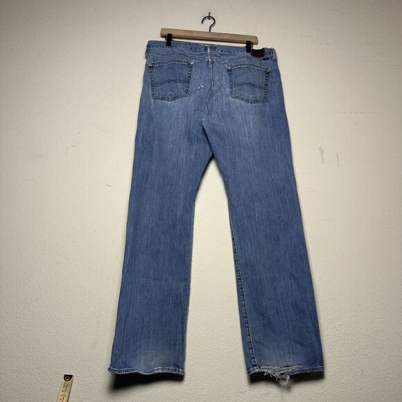 Lucky Brand 363 Vintage Straight Denim Jean Pant Men 38x32 Distressed Baggy Fit - Picture 2 of 15